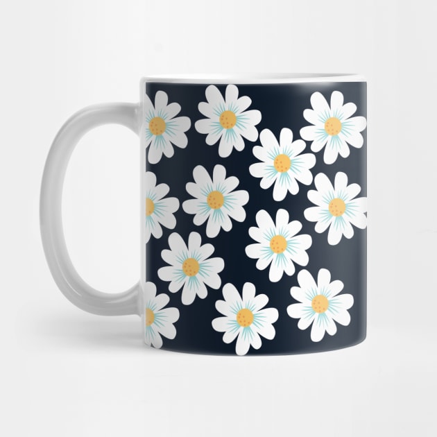 Floral pattern - White Flowers by Moshi Moshi Designs